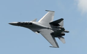 A Sukhoi SU-30 fighter jet.