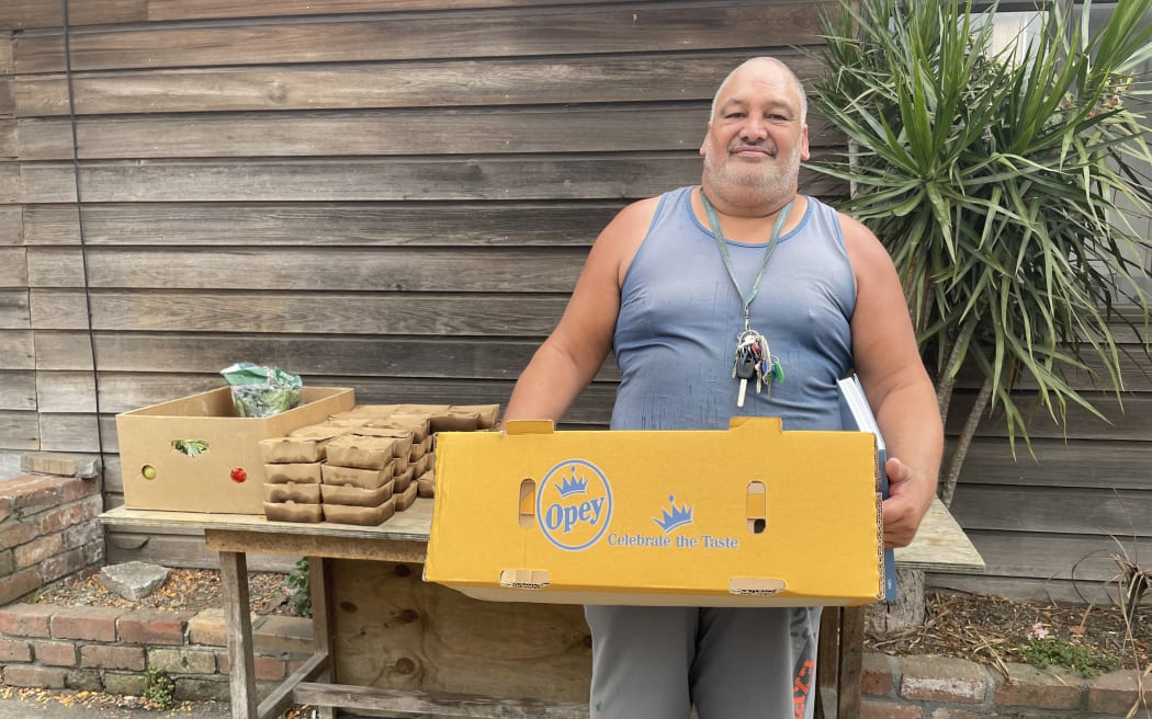 Residents of the caravan park look forward to Owen Cooper bringing over the left over food from the Healthy School Lunches programme.