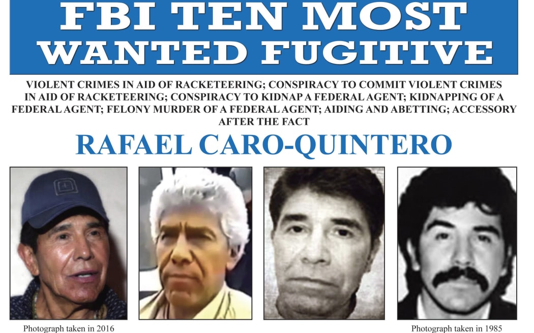 The FBI's 'wanted' poster for Rafael Caro-Quintero.
