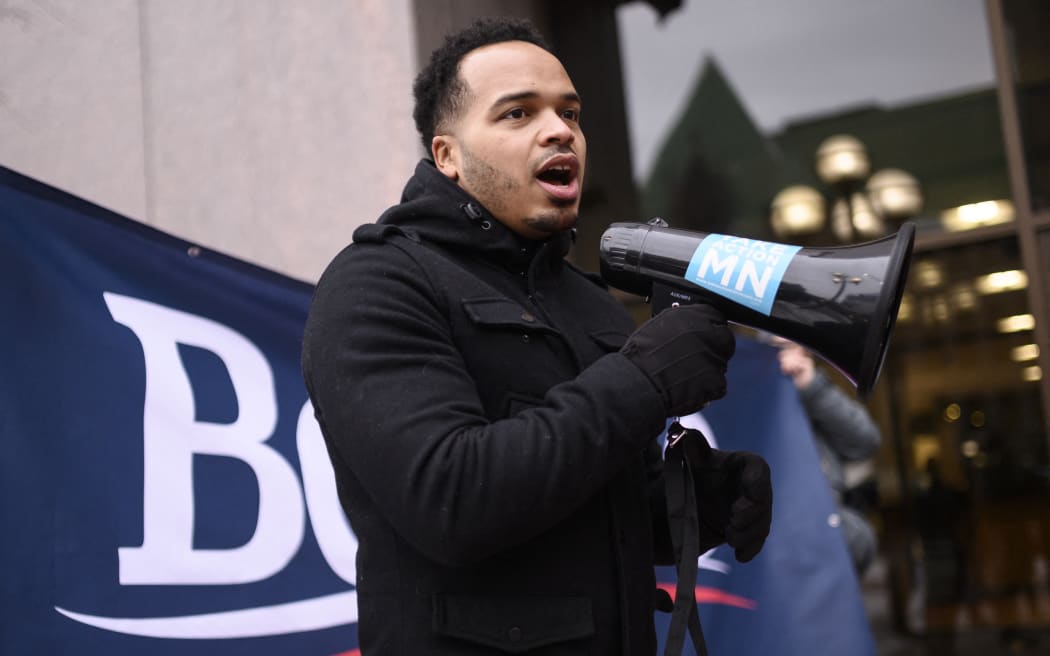 Jeremiah Ellison is a Minneapolis City councillor, a member of the US Democratic Party and an uncommitted delegate, seen here in 2020.