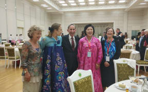 Alexandra Anderson (2nd from left) in North Korea