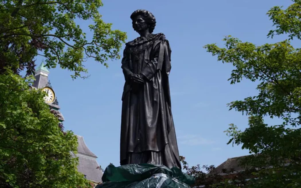 A statue of Margaret Thatcher in Grantham
