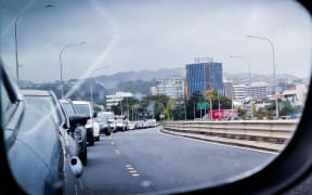 Traffic build up in Wellington.