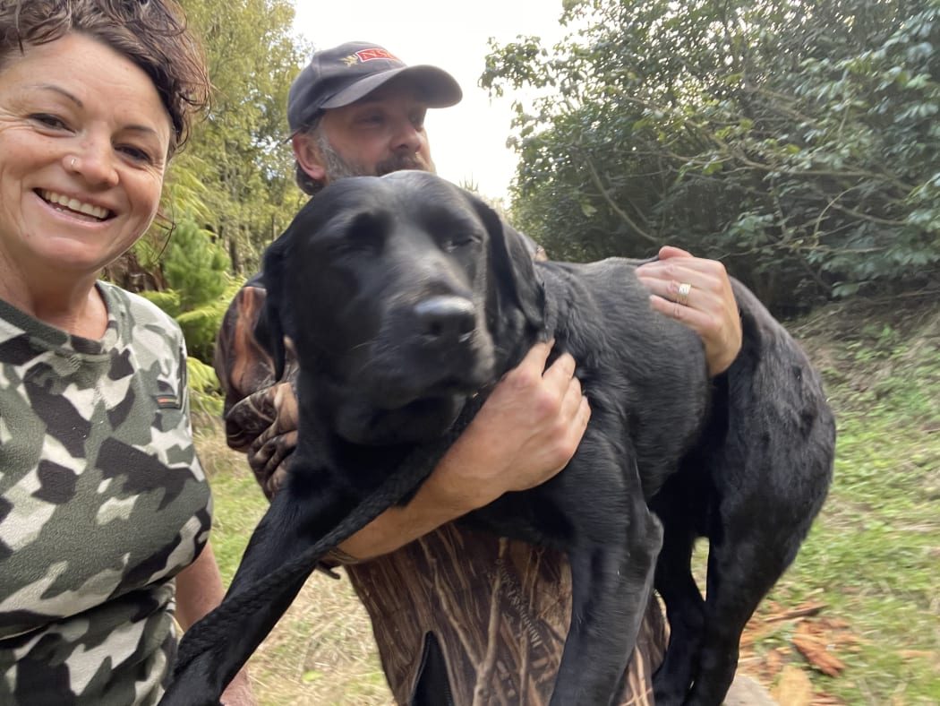 Brenda Crook with Faye the dog she rescued