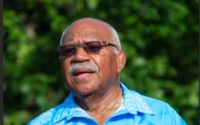 Sitiveni Rabuka the leader of the People's Alliance Party out and about on polling day for the 2022 election in Fiji. 14 December 2022