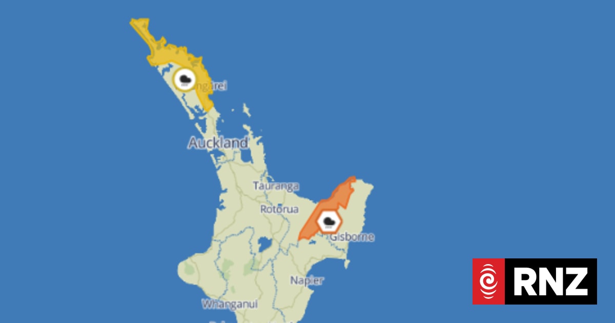 Warnings issued as heavy rain heads to Bay of Plenty, Northland