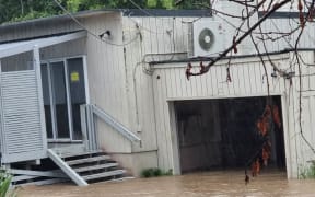 Flooding on Candia Road in Swanson, Waitakere City on 9 May 2023.