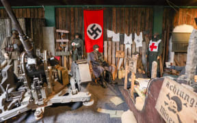 The Geraldine Military Museum exhibit depicts a 1st SS Panzer Division Leibstandarte SS Adolf Hitler military camp.