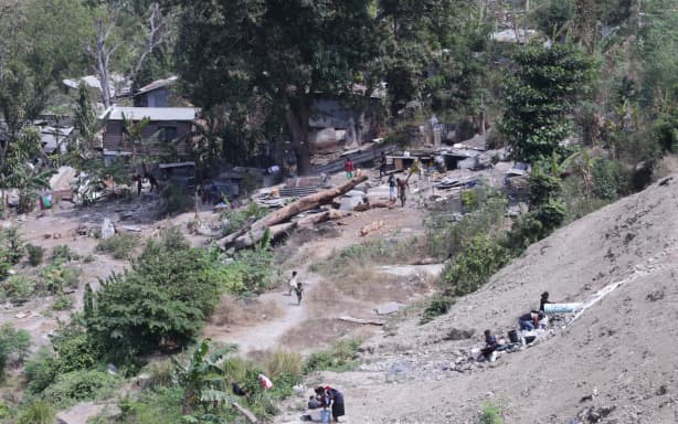 Drought-scarred remains of Port Moresby's 2-Mile settlement in August 2026, after the community was evicted at the start of the year.