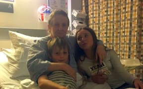 Cancer patient Patricia Tear with son Riley, 9,and Ruby, 11.