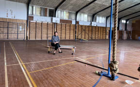 Auckland Girls' Grammar principal Ngaire Ashmore and the unusable gymnasium.