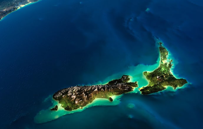 NZ on globe