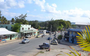 Main street in Luganville on Santo, Vanuatu