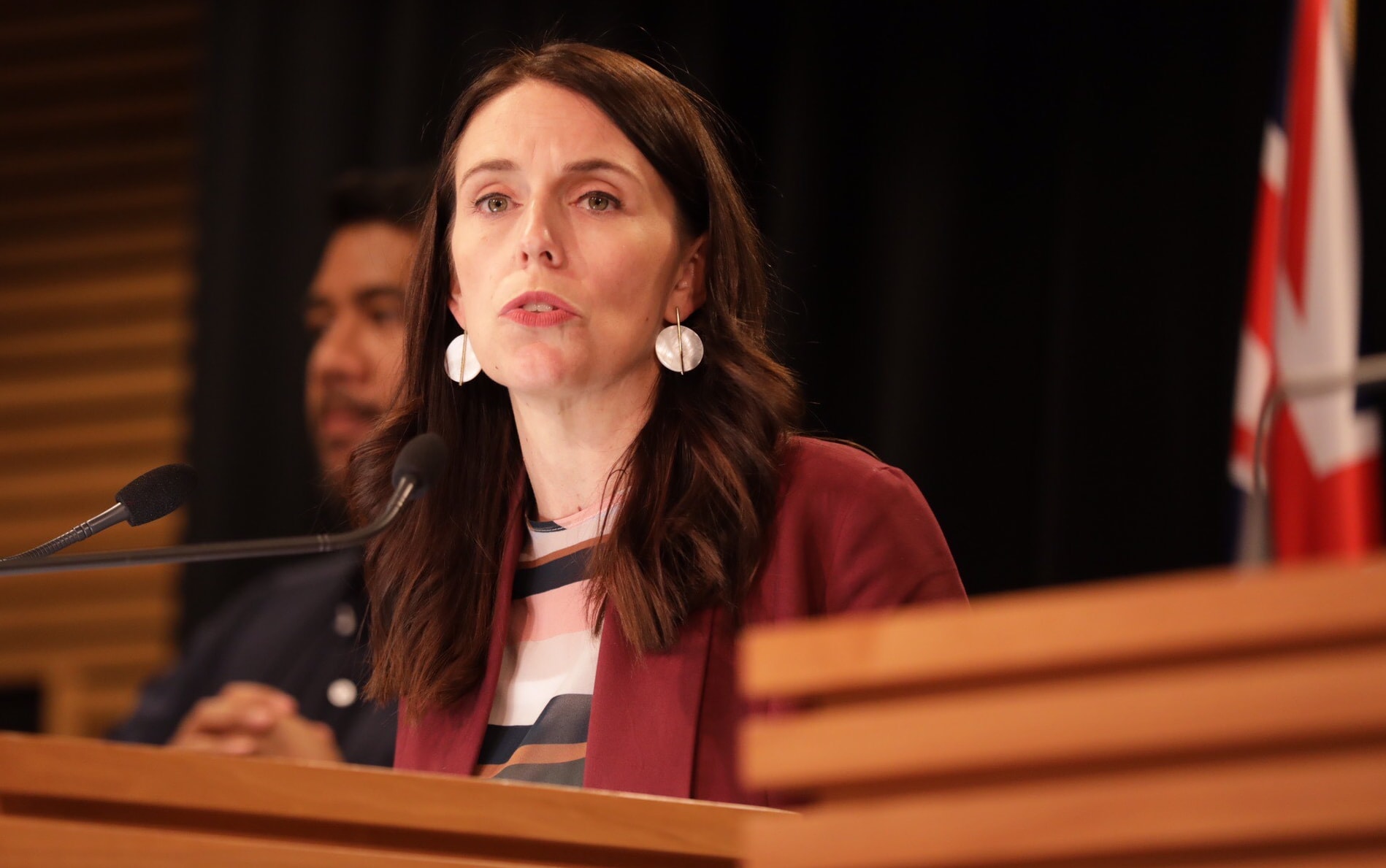 Jacinda Ardern at post-cabinet meeting on 17.12.2018.