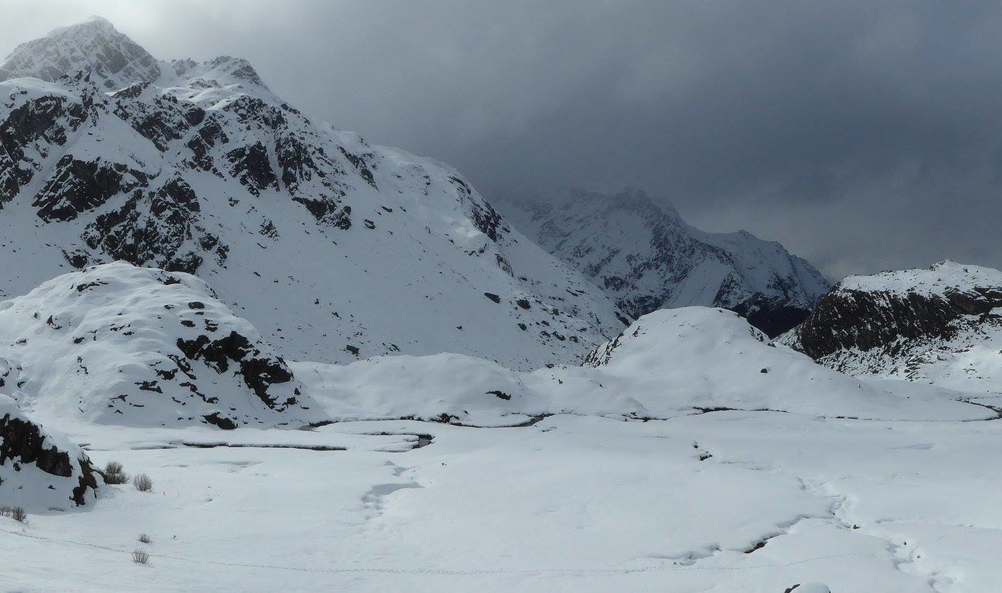 Trampers who visited the Routeburn Track last weekend say the track was covered by a metre of snow in some places.