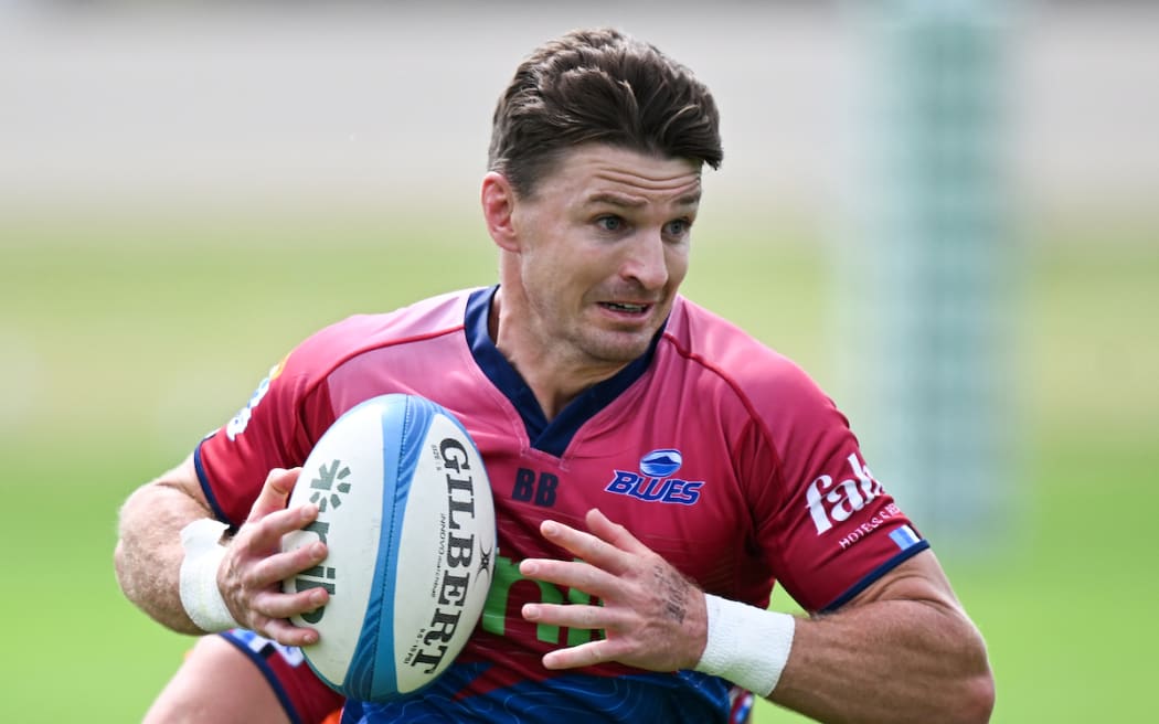 Beauden Barrett during a Blues Super Rugby training session at Alexandra Park in Auckland.