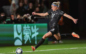 Hannah Wilkinson of the Football Ferns v Norway, Group Stage-Group A match of the 2023 FIFA Women’s World Cup at Eden Park, Auckland.