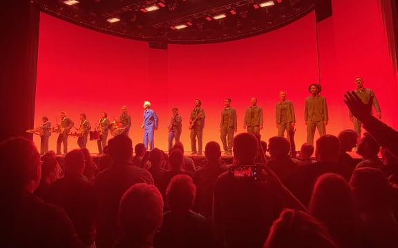 David Byrne and band perform at Spark Arena, 14 January 2026.
