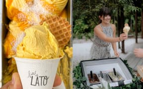 The mango lassi vegan gelato from Little 'Lato.