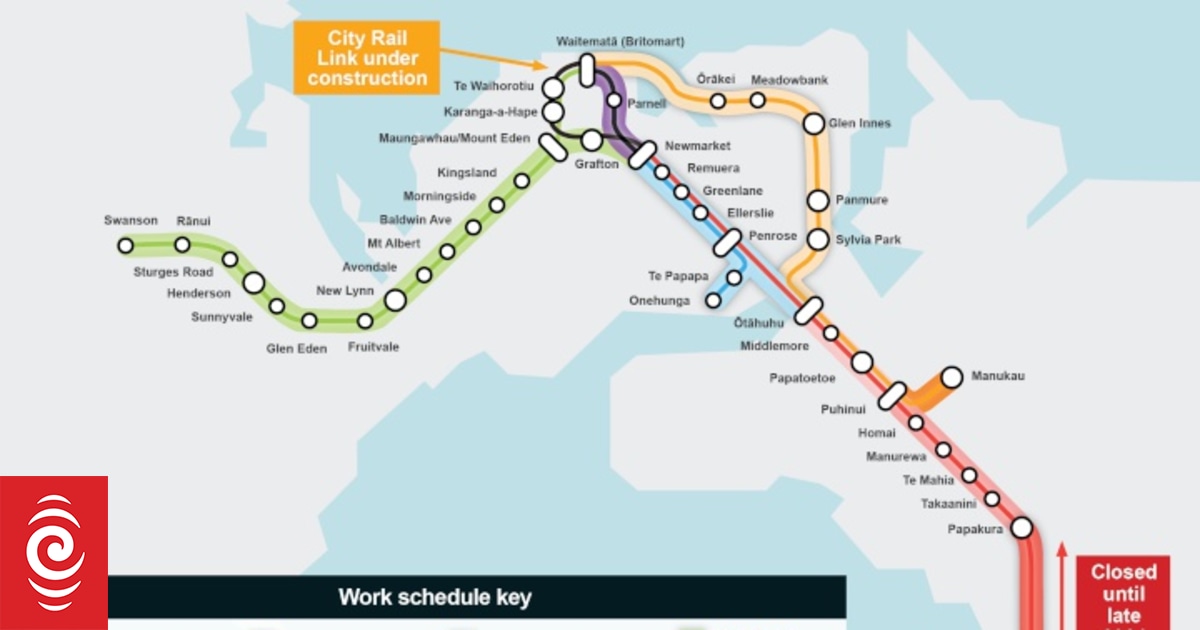 Auckland rail upgrades train lines shut for months RNZ