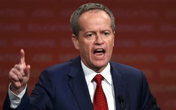 Leader of Australia's Labor Party, Bill Shorten, speaks to the audience at the launch of the party's election campaign in Sydney on June 19, 2016.
