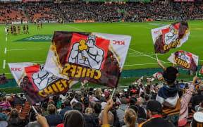 Chiefs fans at Waikato Stadium.