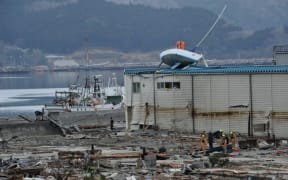 Devastation in the city of Ofunato, Japan, on March 15, 2011, four days after the earthquake and tsunami.