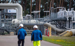 Pipe systems and shut-off devices at the gas receiving station of the Nord Stream 1 Baltic Sea pipeline and the transfer station of the OPAL  long-distance gas pipeline, at Mecklenburg-Western Pomerania, Lubmin, 30 August 2022.