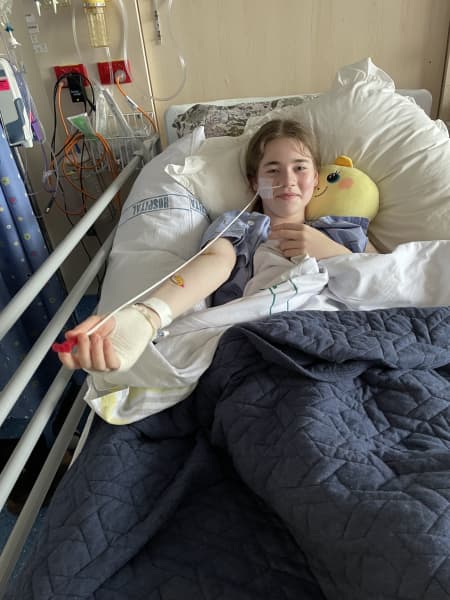 Jemima Thompson during her six-month stay at Waikato Hospital.