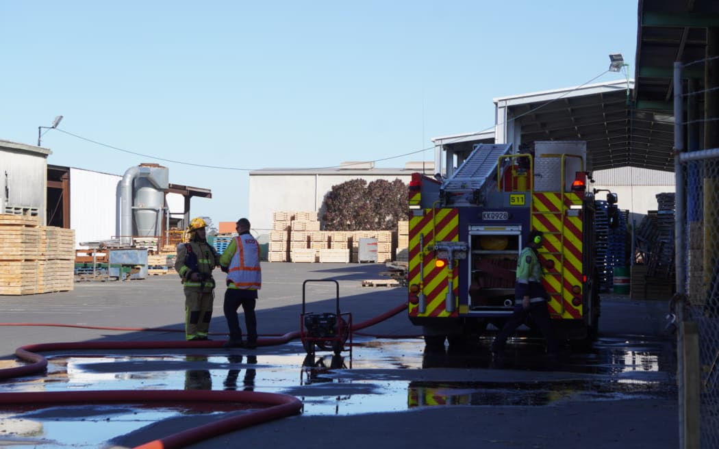 Fire at a Napier pallet business