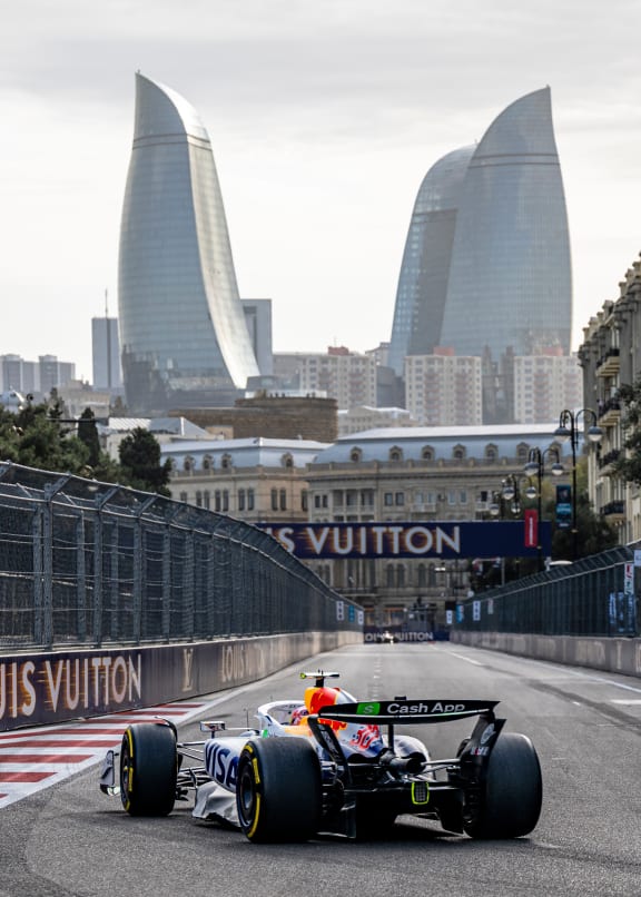 Liam Lawson (NZL) Visa Cash App Racing Bulls during the 2025 Formula 1 Azerbaijan Grand Prix.