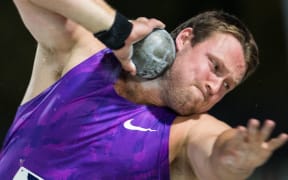 Tom Walsh competes in the IAAF world Challenge Athletics event in Melbourne, 2016.
