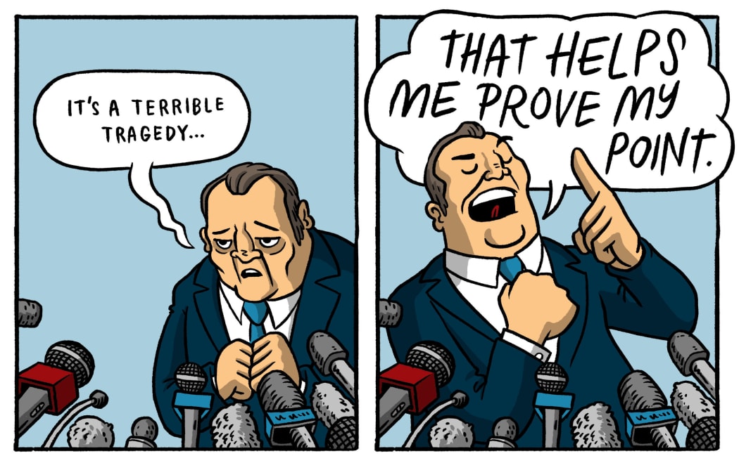 A politician speaks at a podium.