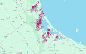 A Chorus map of internet outages in Bay of Plenty.