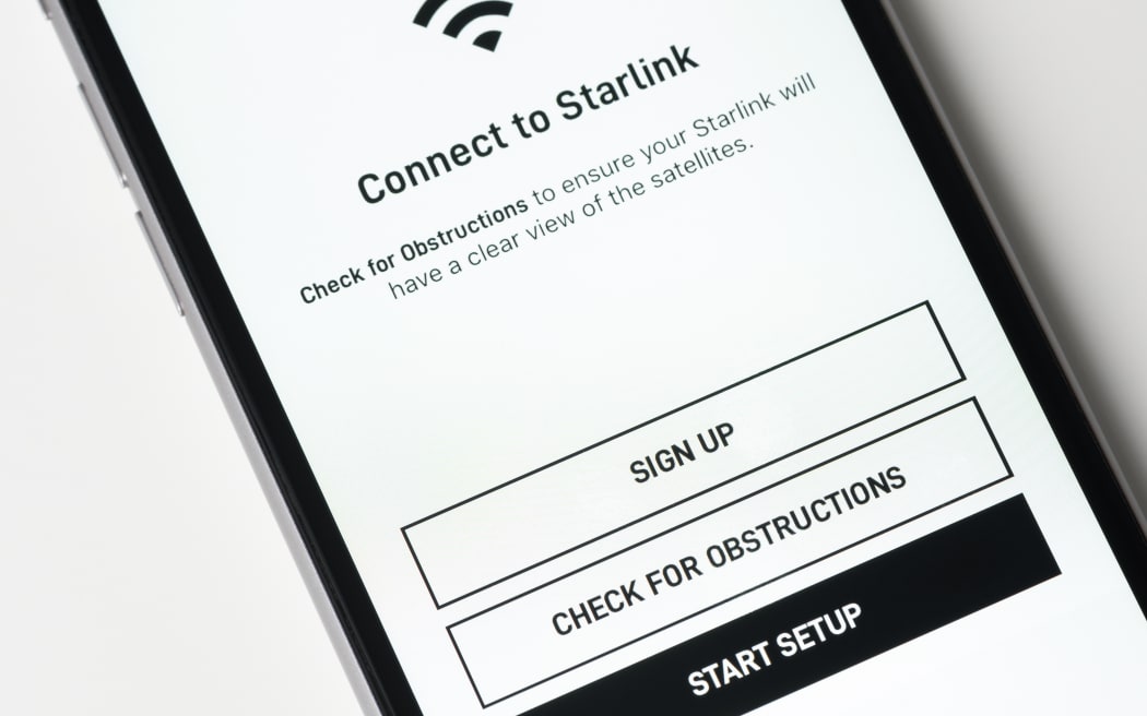 BAYONNE, FRANCE - CIRCA JANUARY 2021: Starlink app on Apple iPhone screen. Starlink is a satellite internet constellation being constructed by SpaceX to provide satellite internet access.