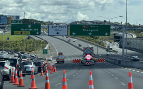 Police have closed State Highway One at Greville Road in Auckland after a serious incident.
