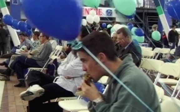 A scene from the 1996 film Campaign