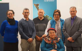 From Left: Donna Tukariri, Richard Woodman, John Young, Adrienne Tari, Russell Shaw, Kathryn Starr and Chris Webster (seated).
