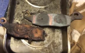 Copper brake pads.