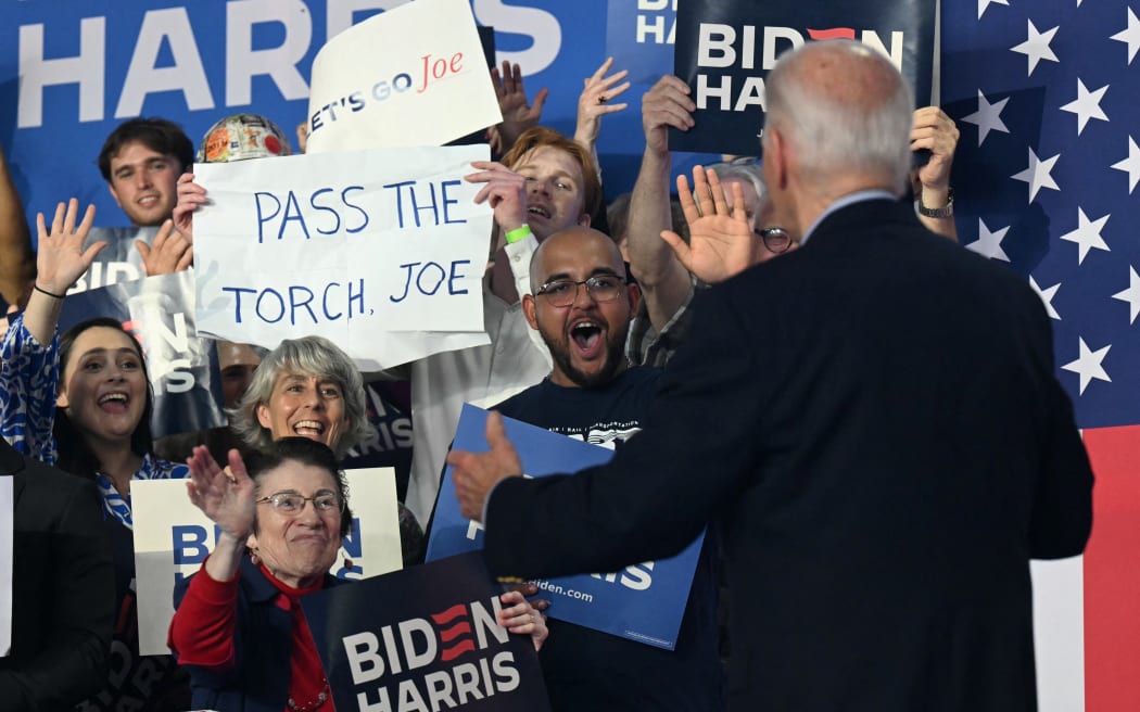 US President Joe Biden greets supporters at a campaign event in Madison, Wisconsin, on 5 July, 2024.