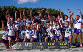 The Warriors win the Harold Mathews Cup. Warriors v Newcastle Knights. Harold Matthews Cup, Grand Final, 2025