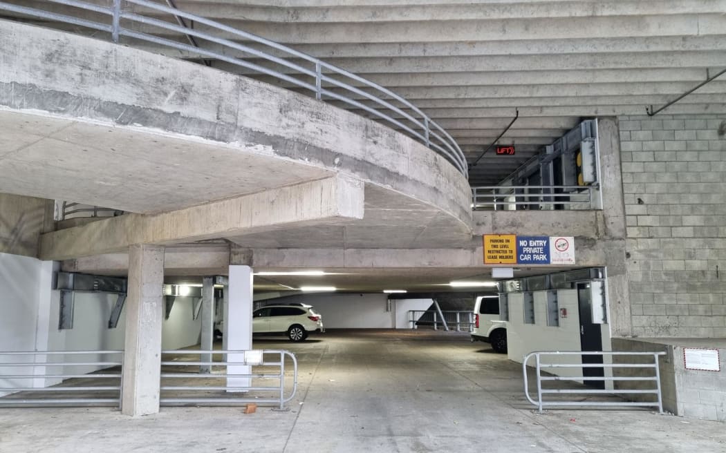 A car park in downtown New Plymouth.