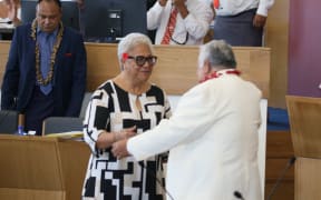 Samoa's Prime Minister, Fiame Naomi Mataafa and the leader of the HRPP Tuilaepa Dr Sailele Malielegaoi