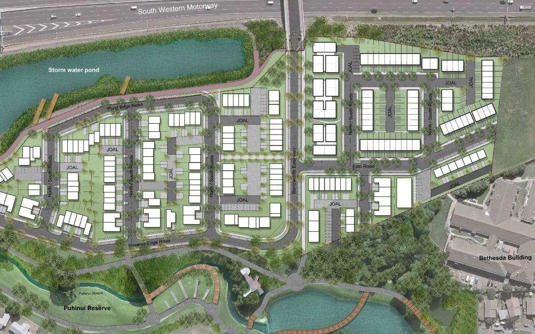 An illustration of the Kōtuitui Place housing development.