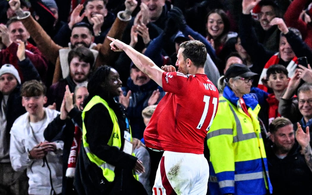 Nottingham Forest striker Chris Wood celebrates