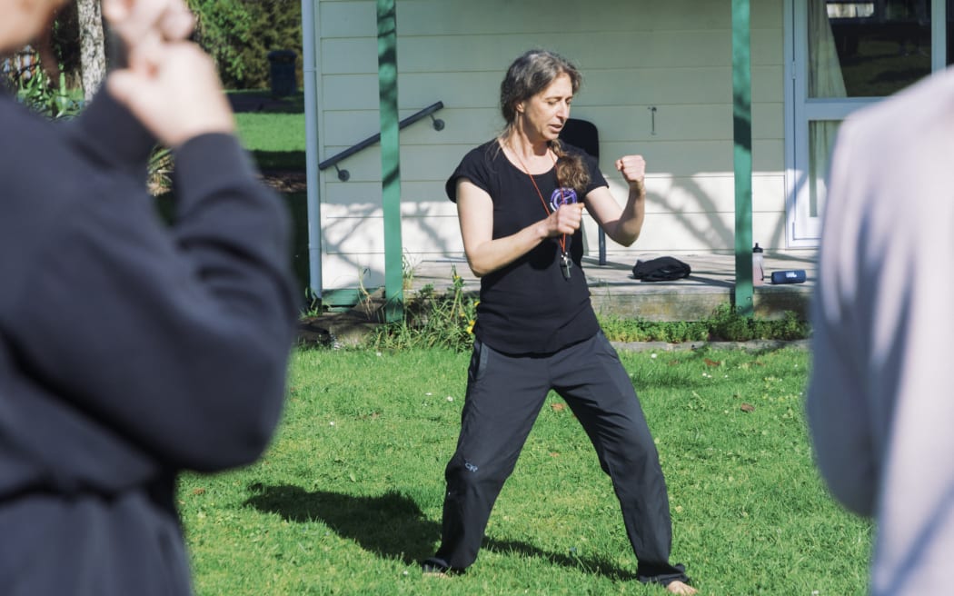 Self defense course instructor Julie Poirier
