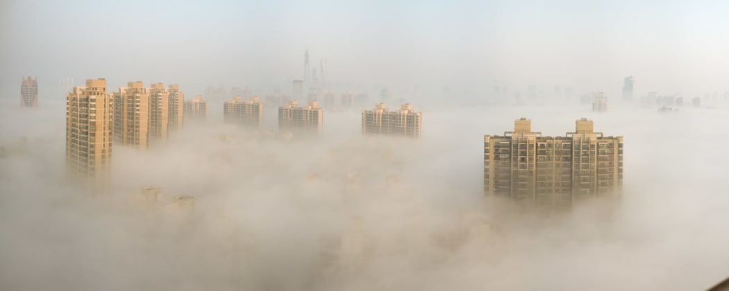 Air pollution in Shanghai.
