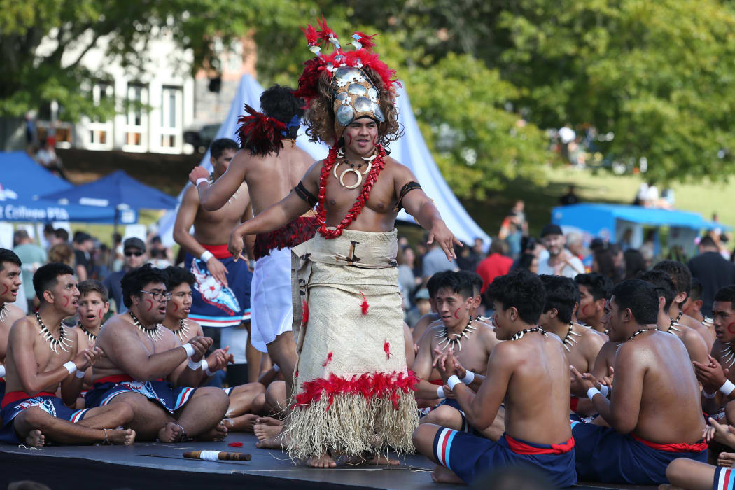 Performers from the Samoan cultural group at Auckland's Sacred Heart College