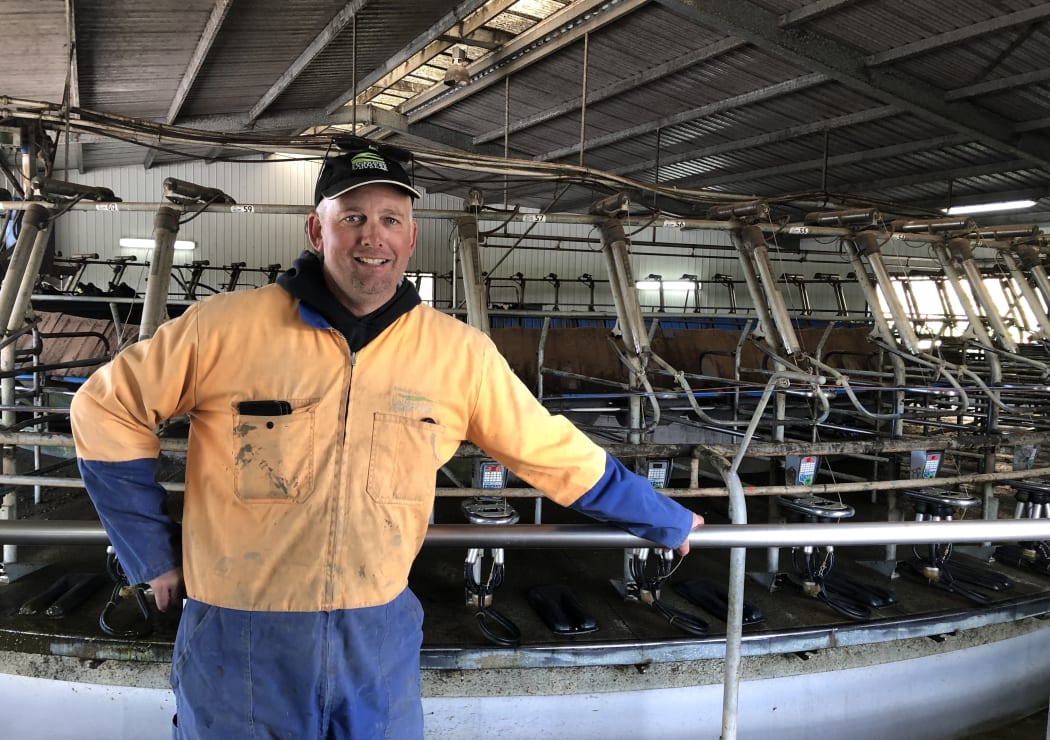 Farmer Chris Lewis in his south Waikato milking shed