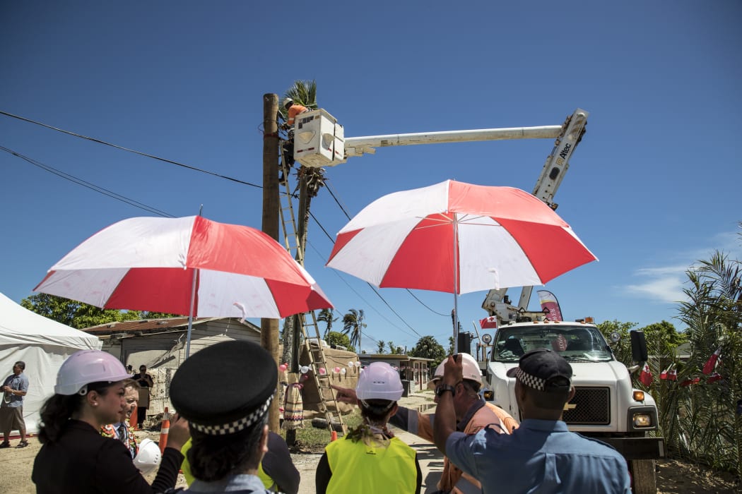 The Right Honourable Jacinda Ardern Prime Minister of New Zealand inspects the re-build programme at Pili village after cyclone Gita.